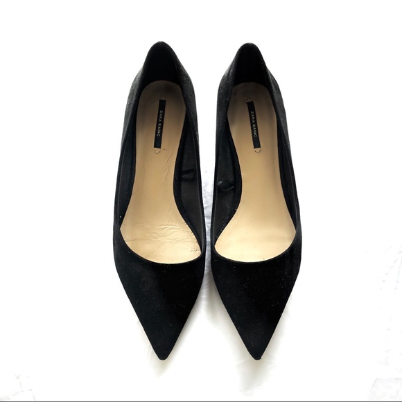 ZARA Low Kitten Heel Pointed Toe Size 8